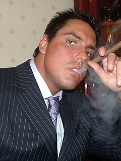 Marcello the stud is smoking cigars and smoking hot