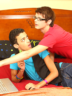 Twinks getting blowjob lessons