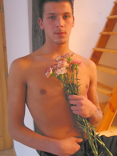 Hot brunette jacking off cock