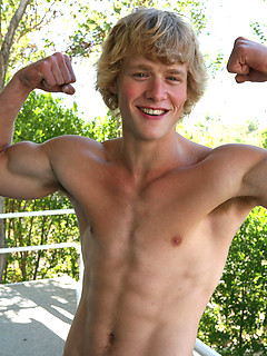 Blond jock posing naked