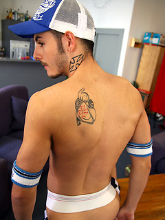 Horny Clint play with his cock