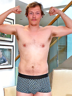 Straight & Hairy Aiden Returns and Wanks his Big Uncut Cock & Squirts a Big Load Everywhere!